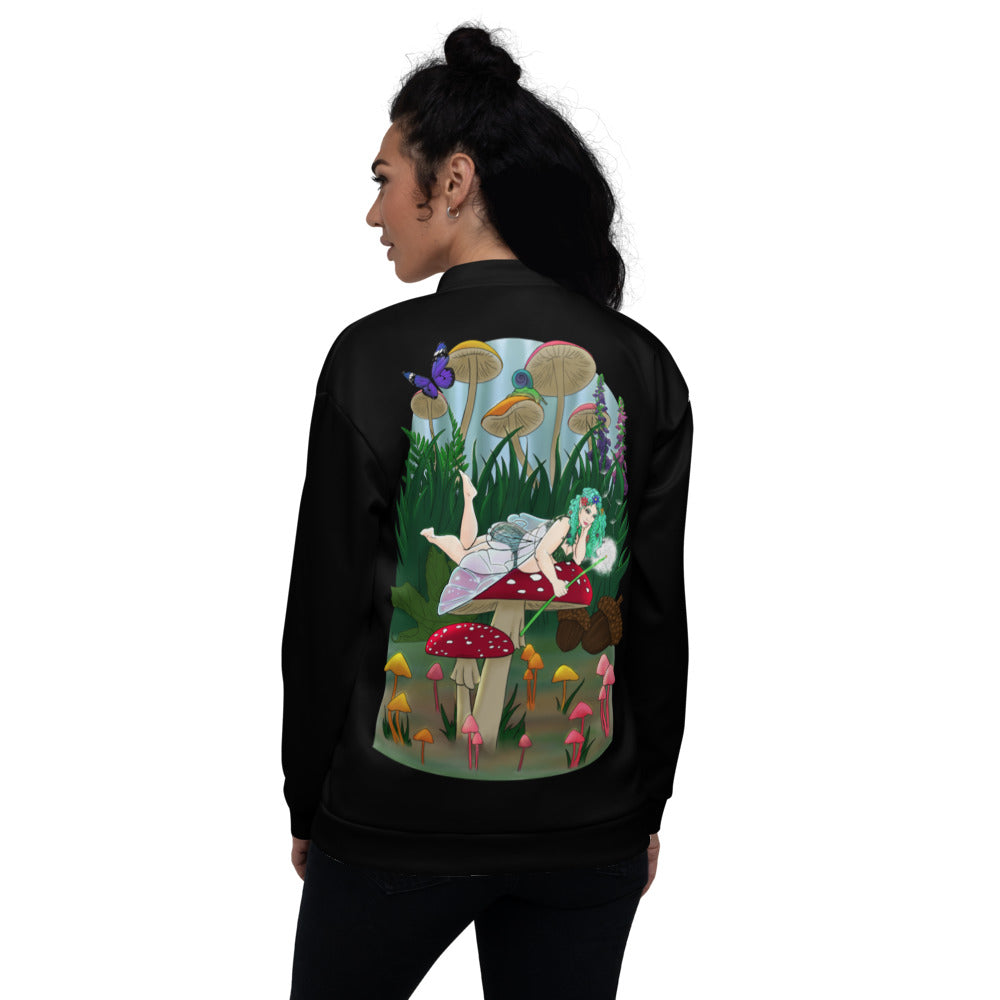 The Sprite- Unisex Bomber Jacket, Black