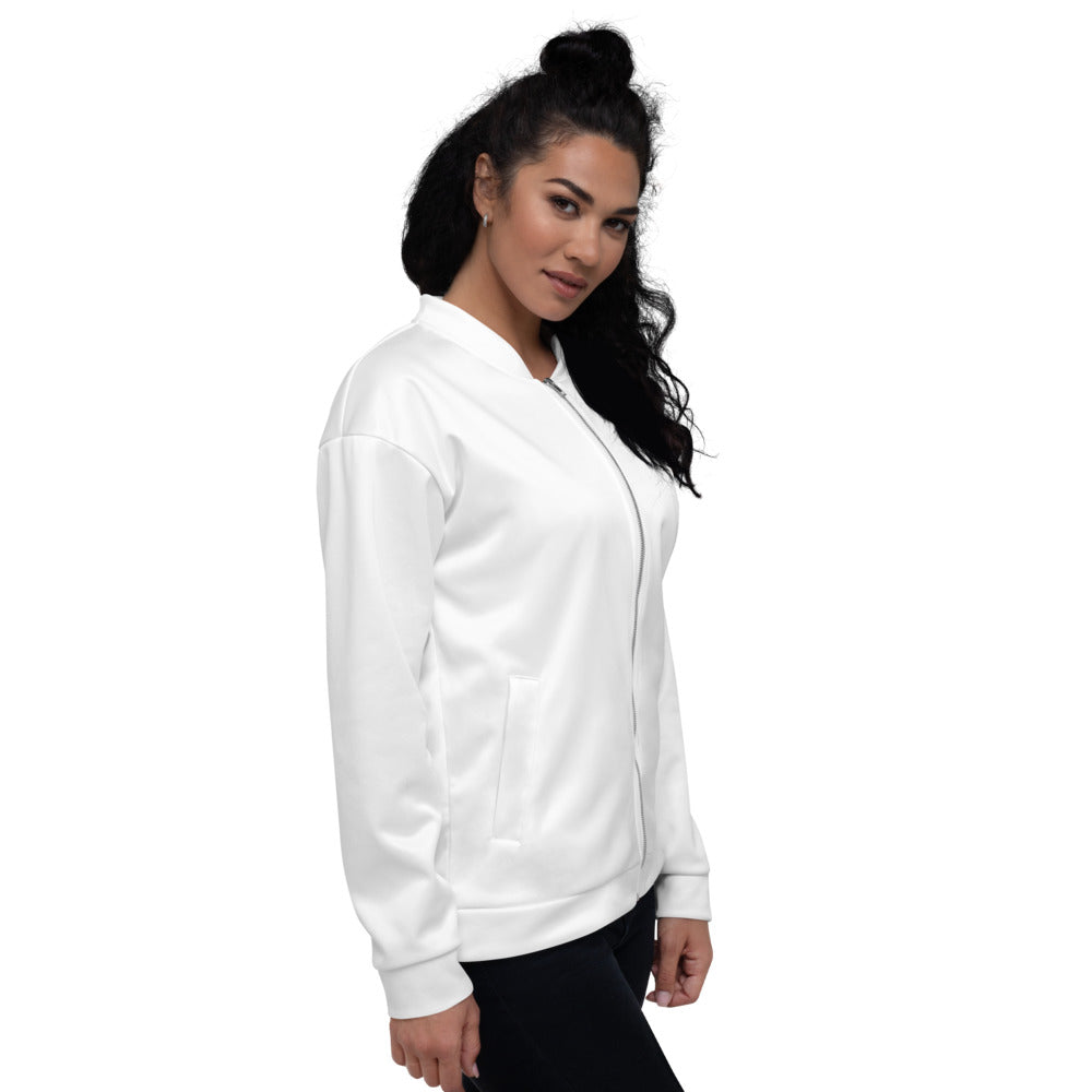 The Luna- Unisex Bomber Jacket, White