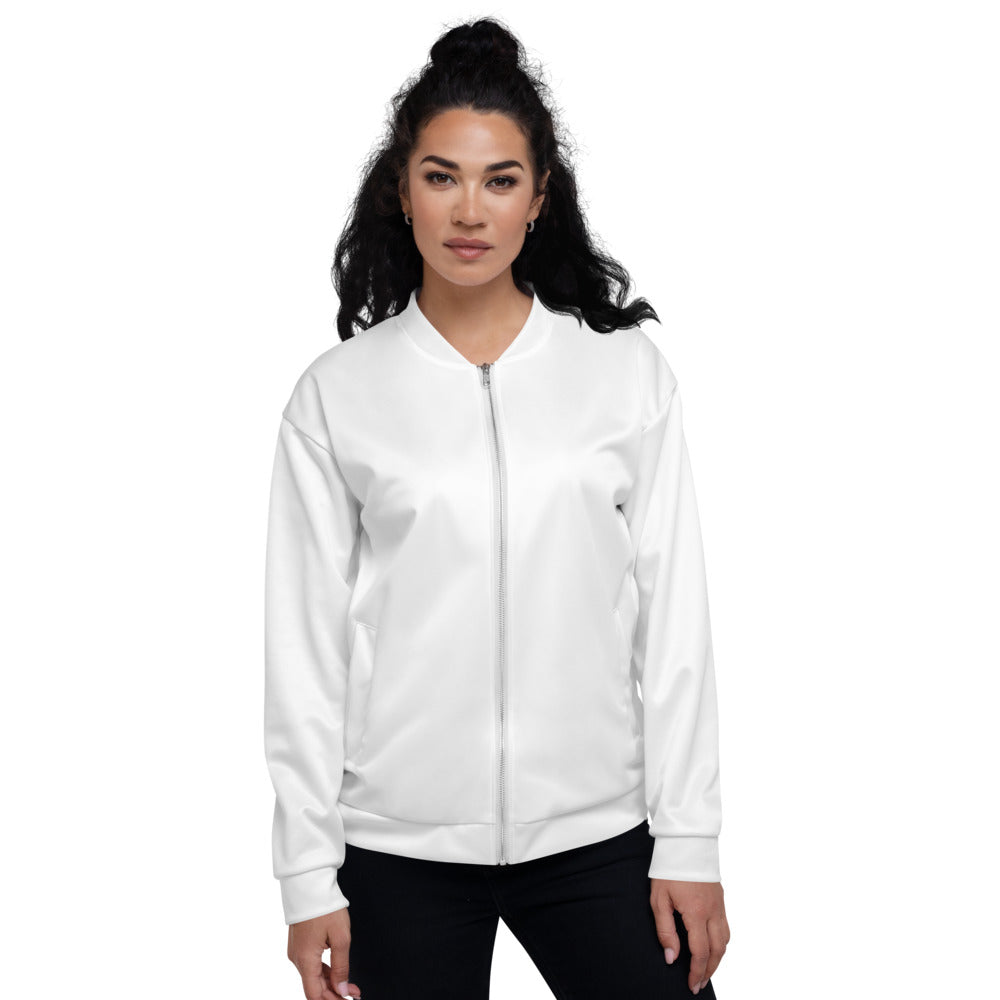 The Luna- Unisex Bomber Jacket, White