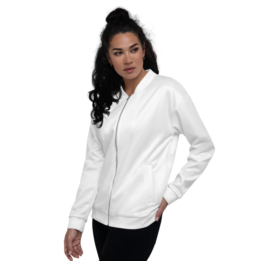 The Luna- Unisex Bomber Jacket, White