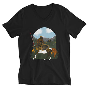 The Shield-Maiden: Unisex Short Sleeve V-Neck T-Shirt