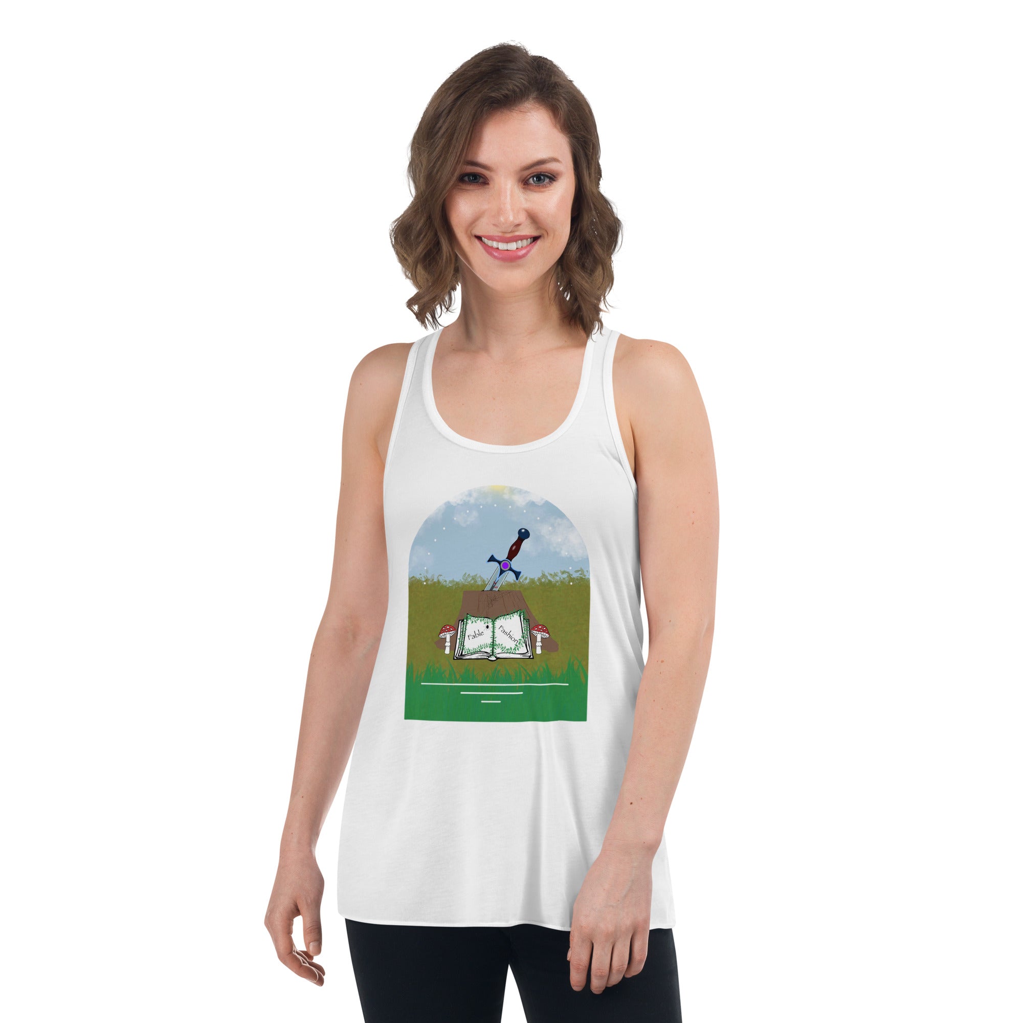 Fable Fashion Logo- Flowy Racerback Tank